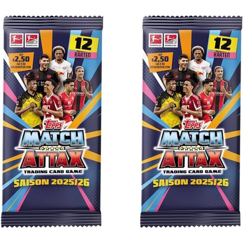 E-shop Topps Bundesliga 2025/2026 – 2 x Booster mit je 12 Karten – Offizielles Bundesliga Trading Card Game – Sammelkarten 25/26 – Ideal für & Fans