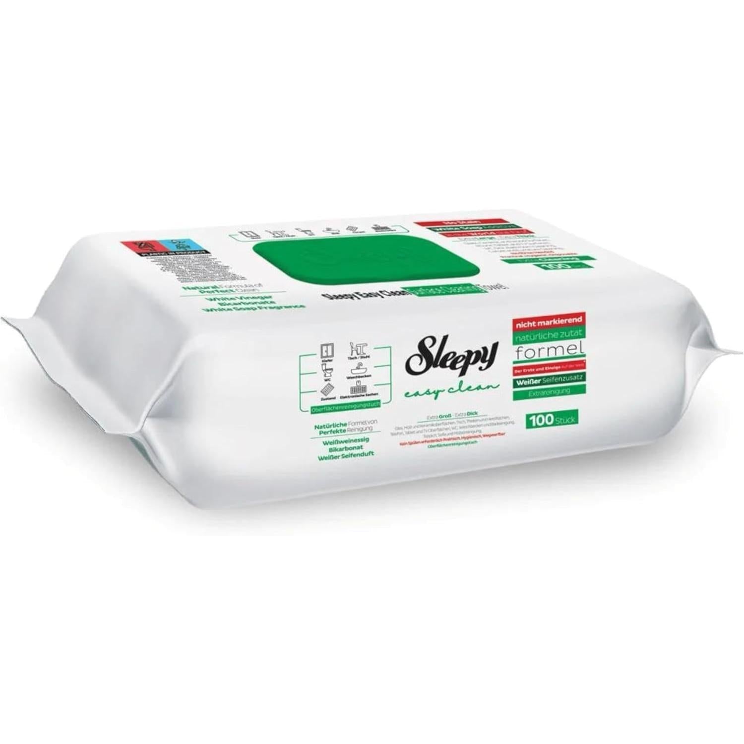 1x Easy Clean Green - Disposable Wipes For All Purposes | Alcohol- And Paraben-free, With | Surface Cleaning Cloth 100 Sheets