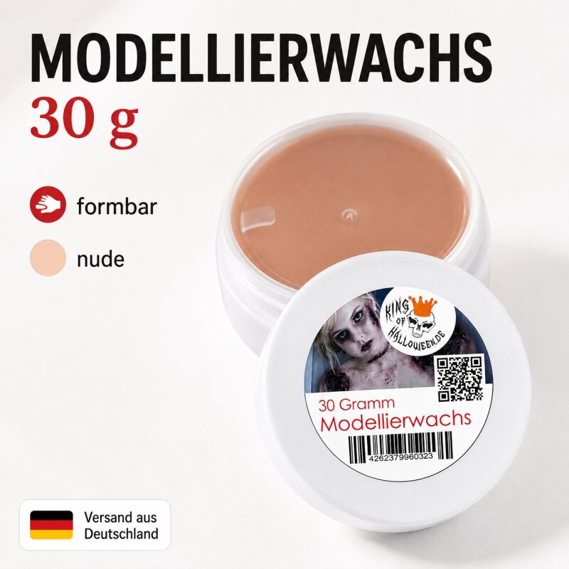 Image of Modeling Wax 30g Nude – Sfx Makeup Wax For Sculpting Scars, Wounds & 3d Effects, For Halloween, Zombie, Witch, Cosplay, Carnival, Theater & Themed Parties