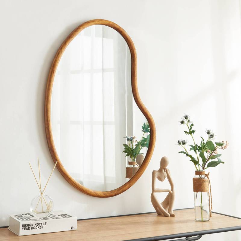 Wall Mirror 'jokioinen With Wood Mdf Frame, 75 X 55 Cm, Oak Finish'