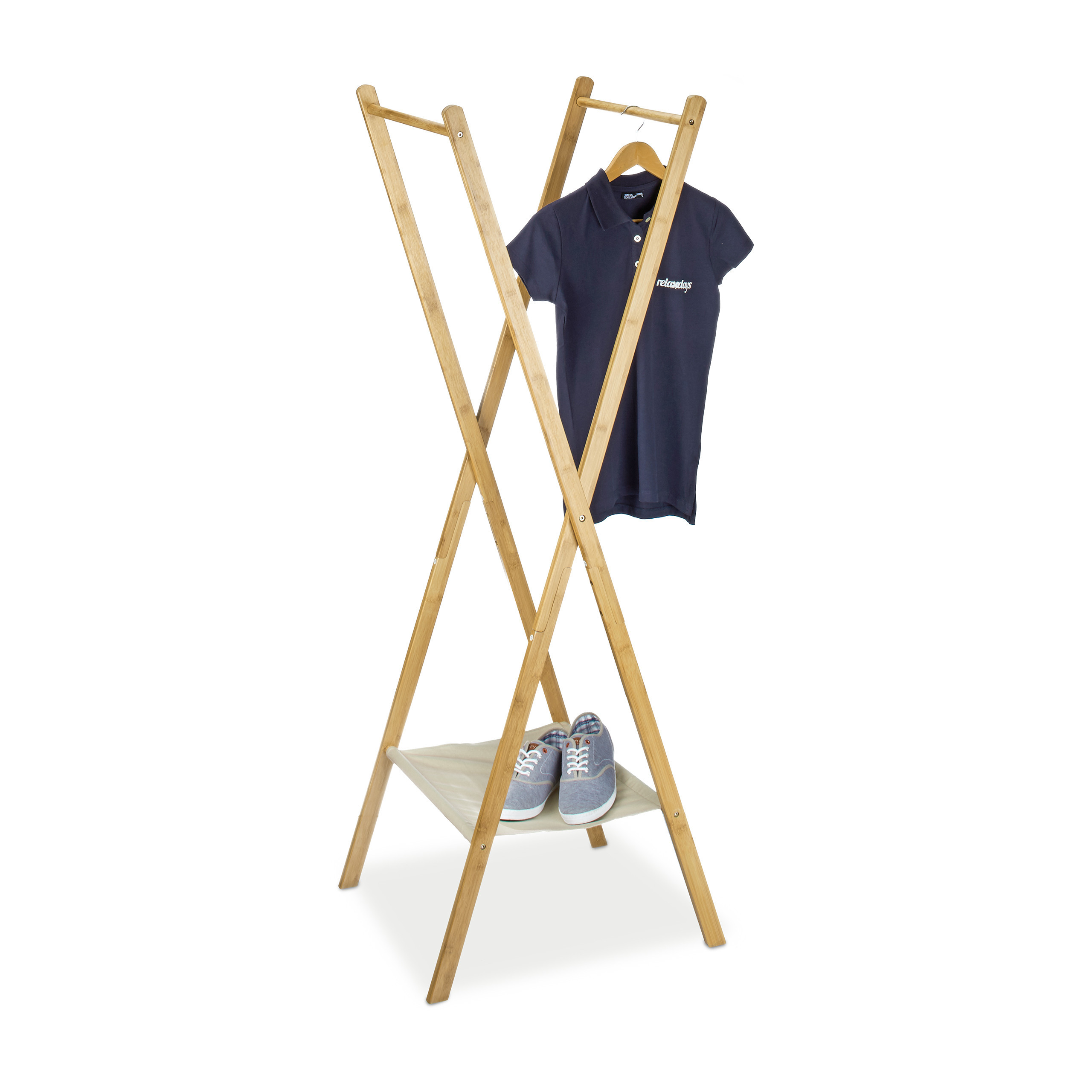 Clothes Rack In Natural Finish - (w)50 X (h)155.5 X (d)57.5 Cm