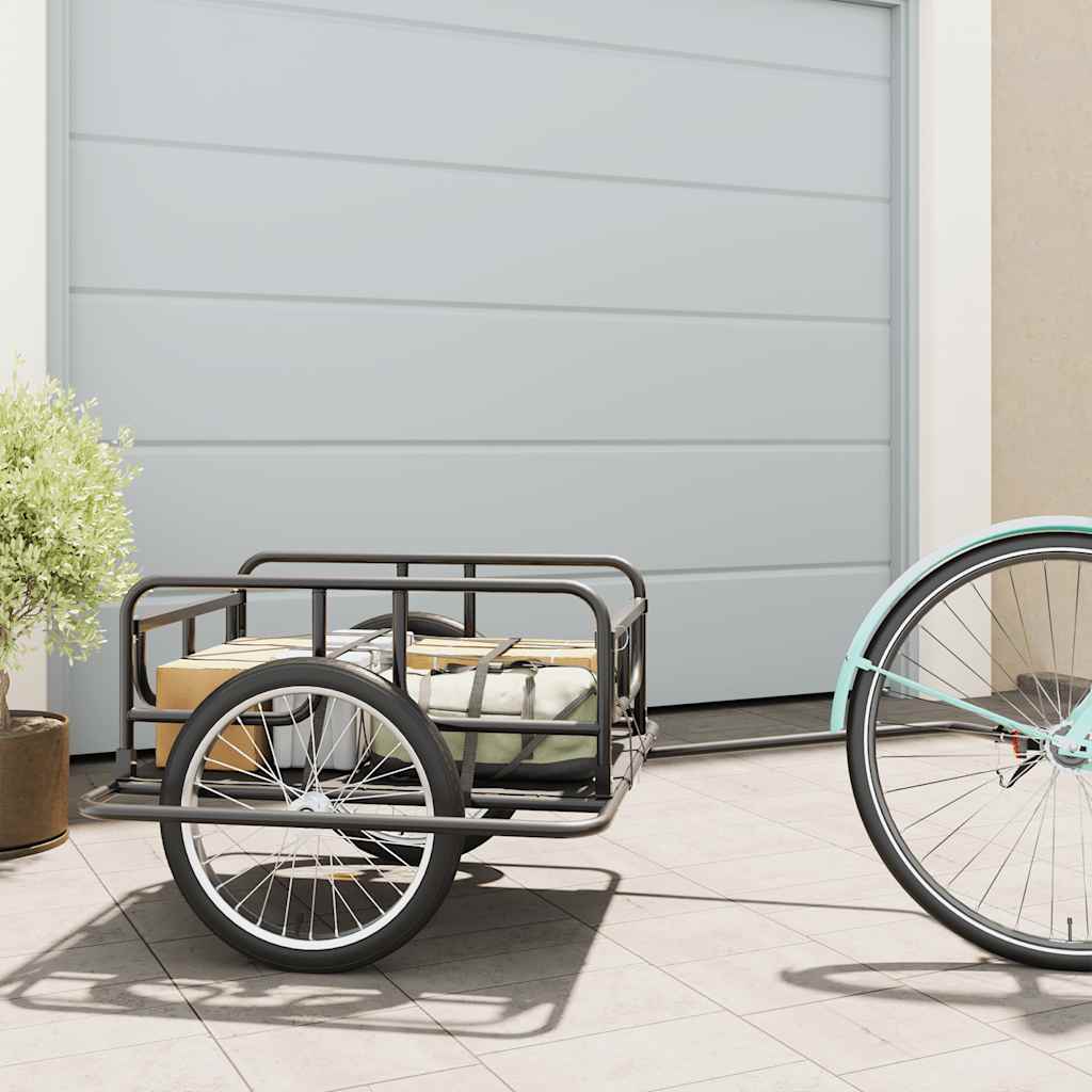 Image of Bicycle Trailer Cargo Trailer Transport Trailer Handcart Wheel Trailer Luggage Cart Transport Cart 130x73x48.5cm Steel Kg