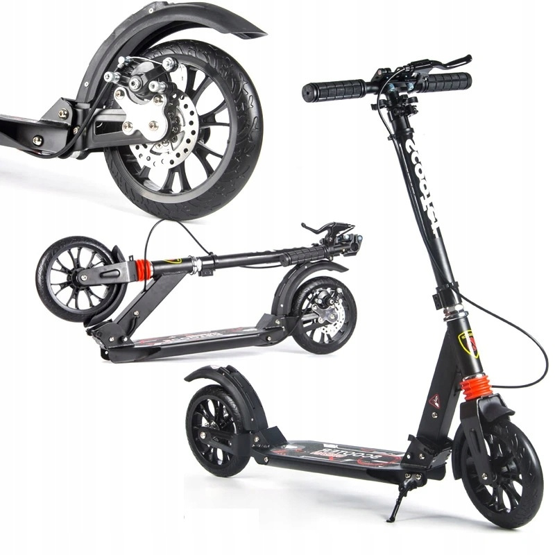 Adult Scooter With Large Wheels, 20cm Disc Brake, And Shock Absorbers