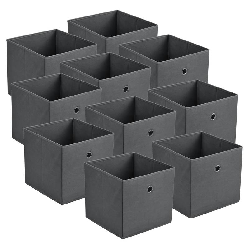 E-shop Faltbox 10er-Set Aufbewahrungsbox 30x30x28 cm Klappbox Organizer Vliesstoff in verschiedenen Farben en.casa