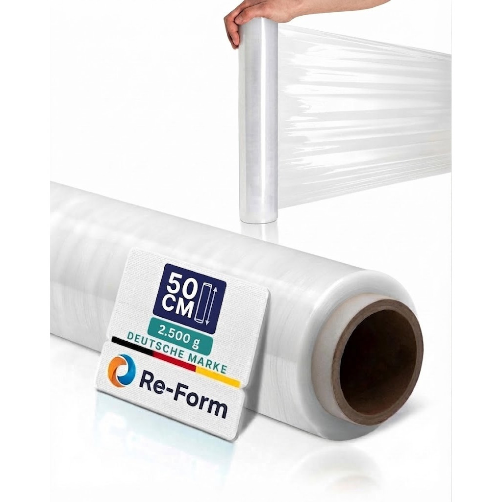 Transparent Stretch Wrap Film 50cm, 1/2/3/6 Rolls (1.5-2.5kg) - For Furniture & Moving, Pallet Wrap