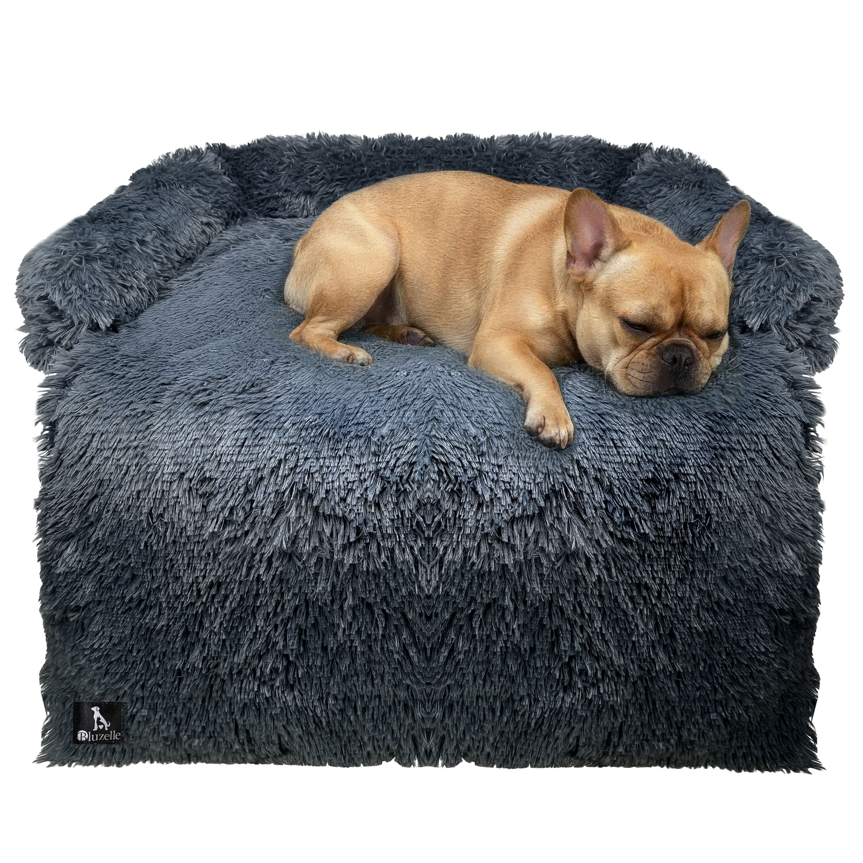 Bluzelle Waterproof Dog Bed & Dog Sofa Protector For Small & Medium Dogs, , L 102x85cm – Plush Cushion, Washable