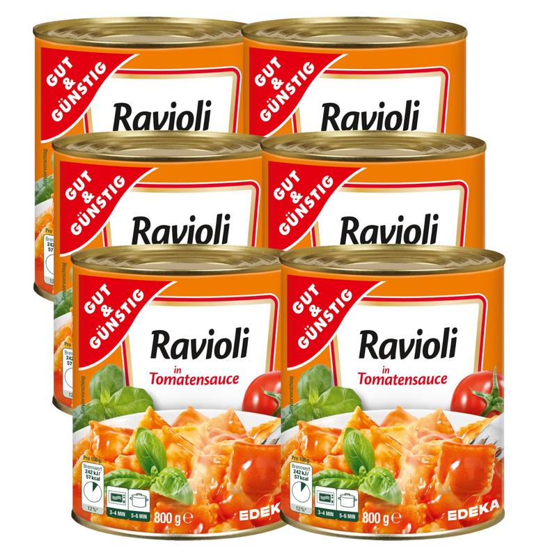 6x Good&affordable Ravioli In Tomato Sauce 800g (6x800g)