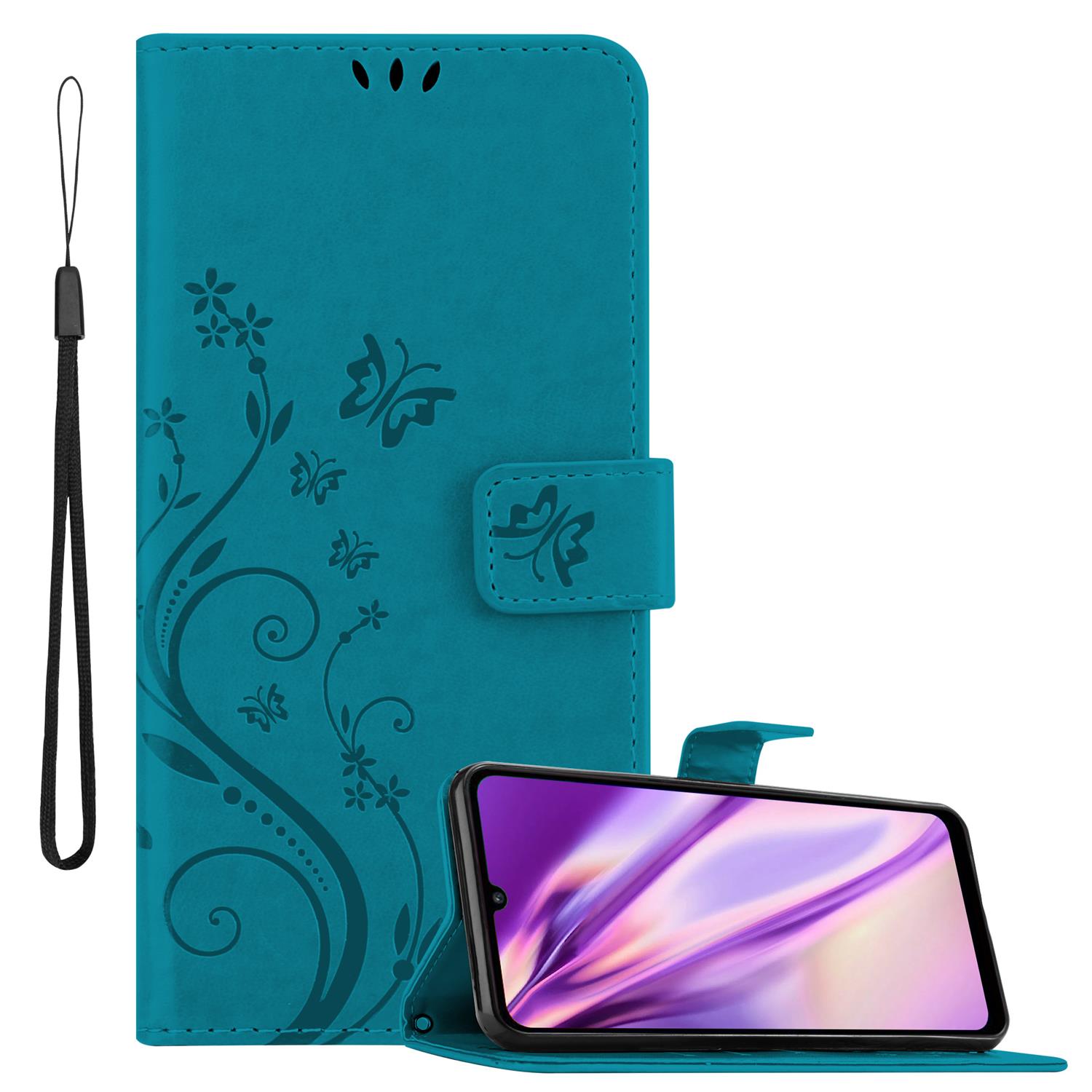 Image of Case Compatible With Huawei Y6p Protective Case In With Magnetic Closure, Stand Function And Card Slots Flip Case Flower Cover Etui Handy Klapp Hülle Book Tasche