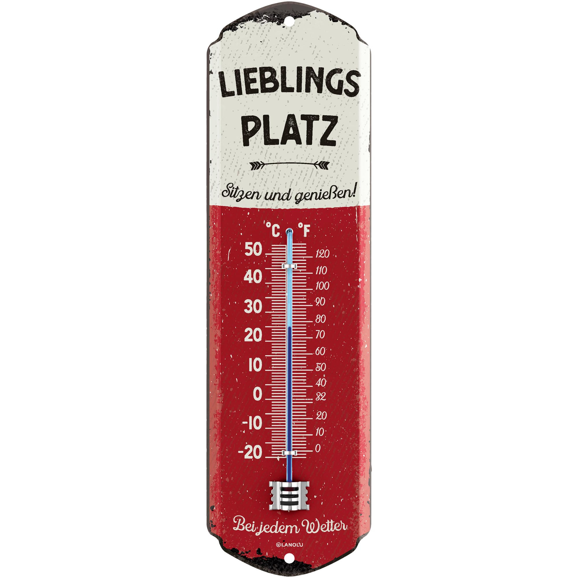 Image of Retro Thermometer Outside - Spot Classic - Outdoor Thermometer, Retro Metal Sign Thermometer For Garden, 8x28 Cm