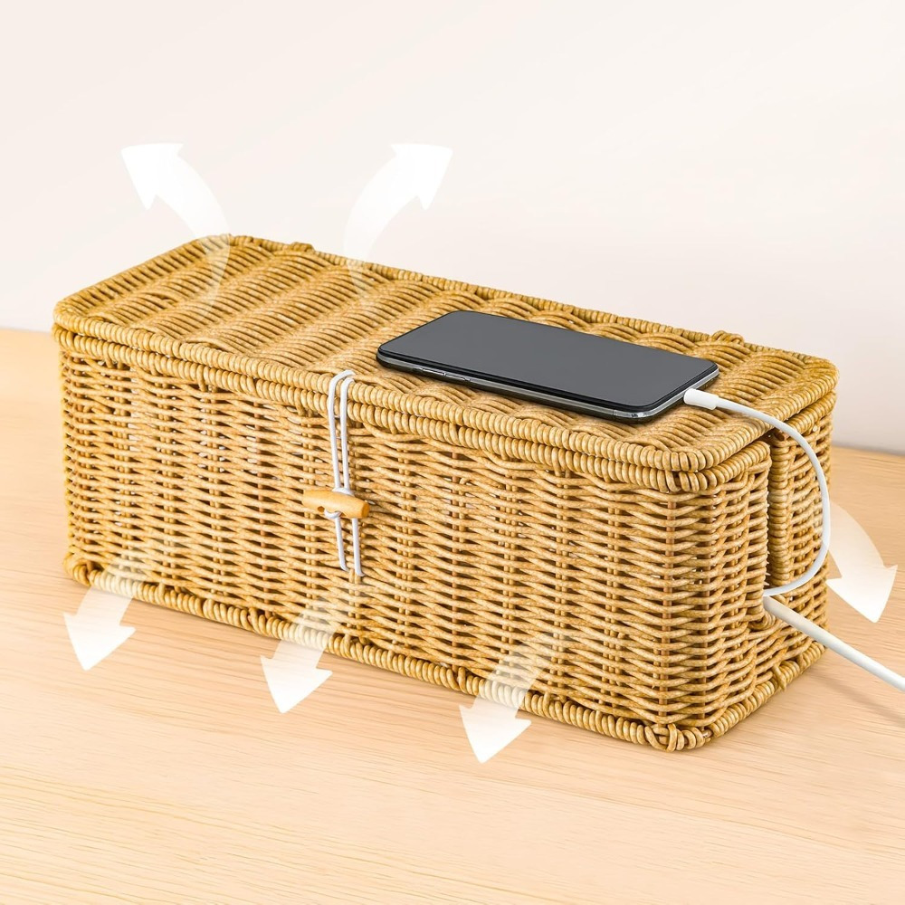 2pc Under Desk Cable Organizer Box for Home Office