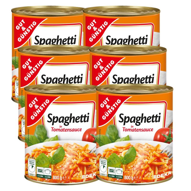 6x Good&affordable Spaghetti In Tomato Sauce 800g (6x800g)