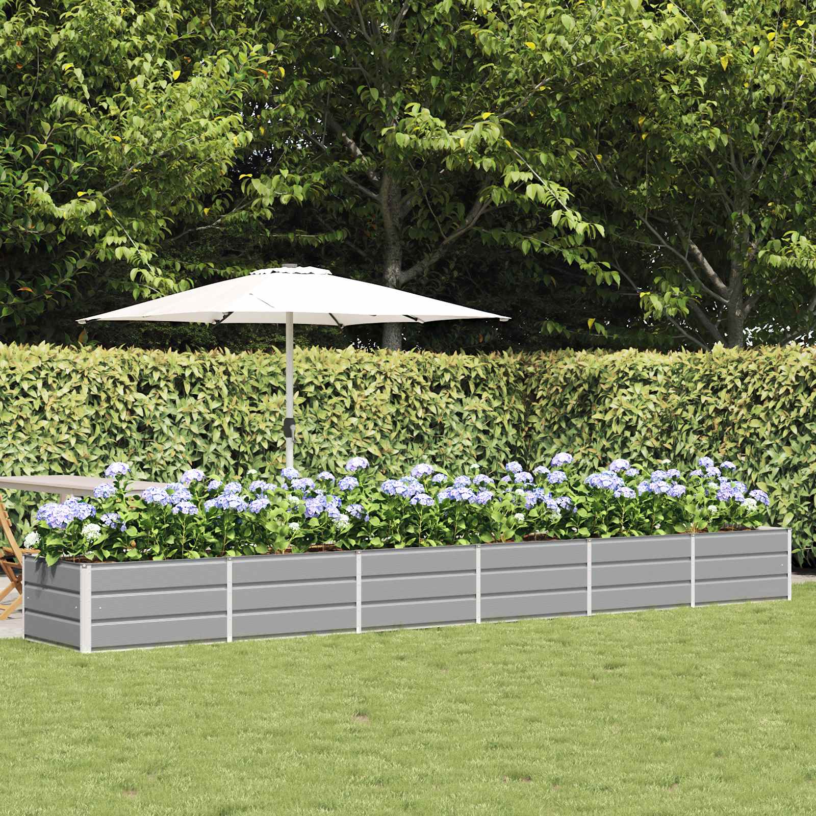 Vidaxl Light Grey Planter 480 X 80 X Steel, Design And Terrace, Modern, Durable, Solutions, Creatively Enhance Your Outdoor Space, Ideas