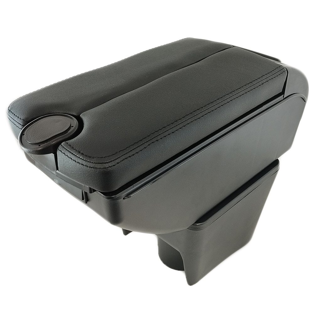 Armrest Car Middle Armrest Middle Console Organizer Console Armrest Box Compatible With Vw 2011-2017 Black Leather Storage Compartment 3d Rotatable Sliding Cover.