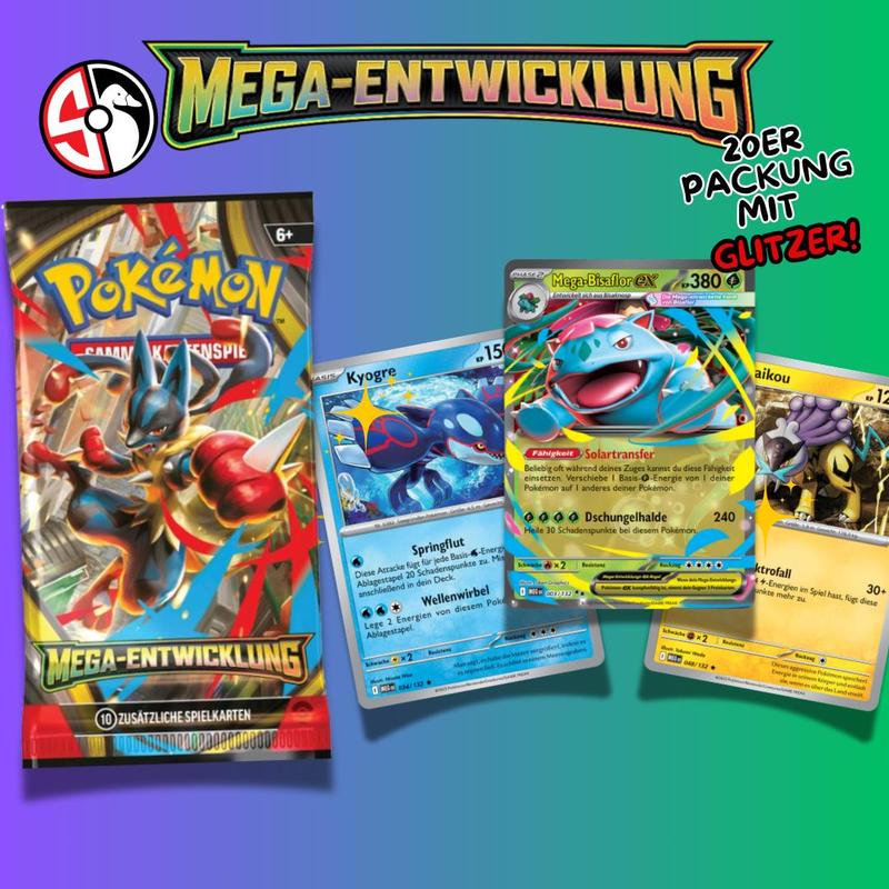 E-shop Pokémon Mega-Entwicklung – Kartenpaket (20 Karten) – Deutsch