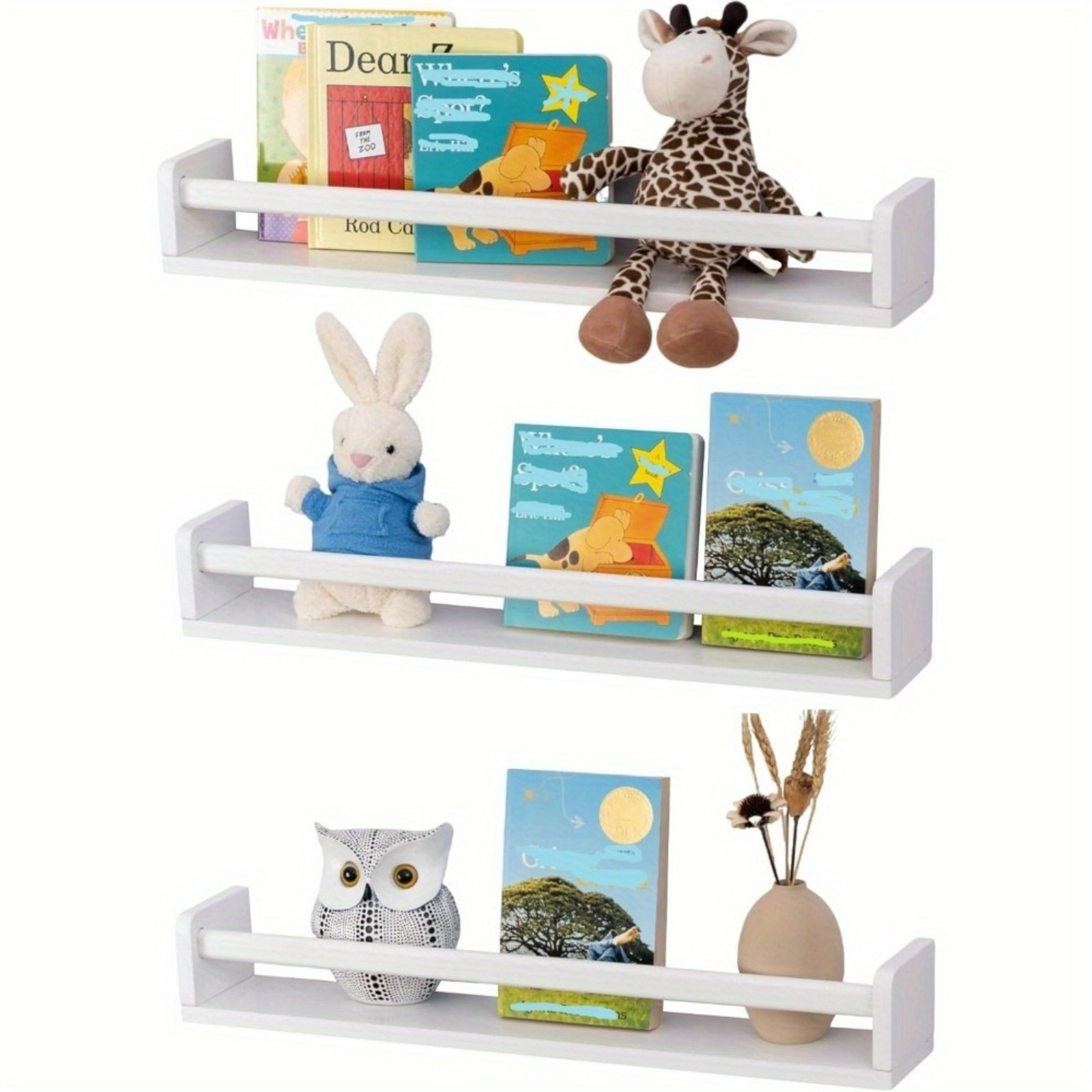 Image of Modern Wall Shelves In A 3pcs Set, Stylish Racks For Presenting Decorations And Storing Small Household Items.
