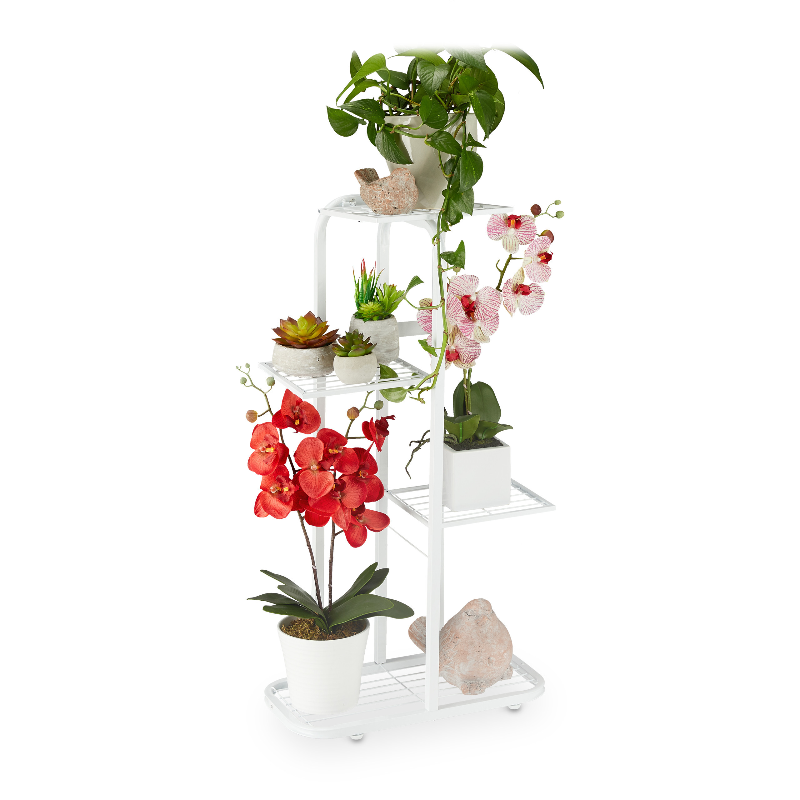 White Flower Ladder - (w)44 X (h)81 X (d)24.5 Cm