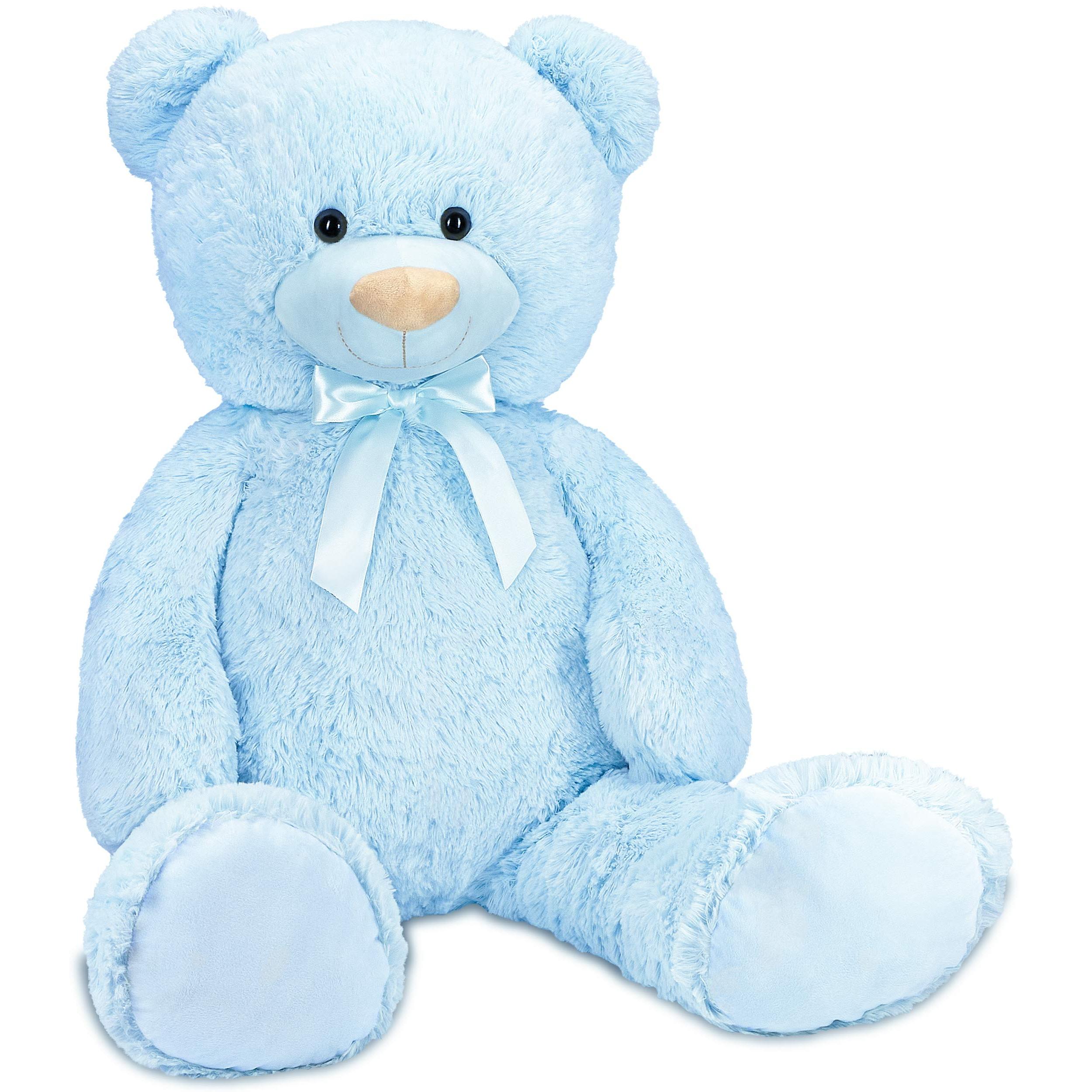 Image of Brubaker Xxl Teddy Bear 100 Cm - Light Blue - Stuffed Animal Plush Toy Blue