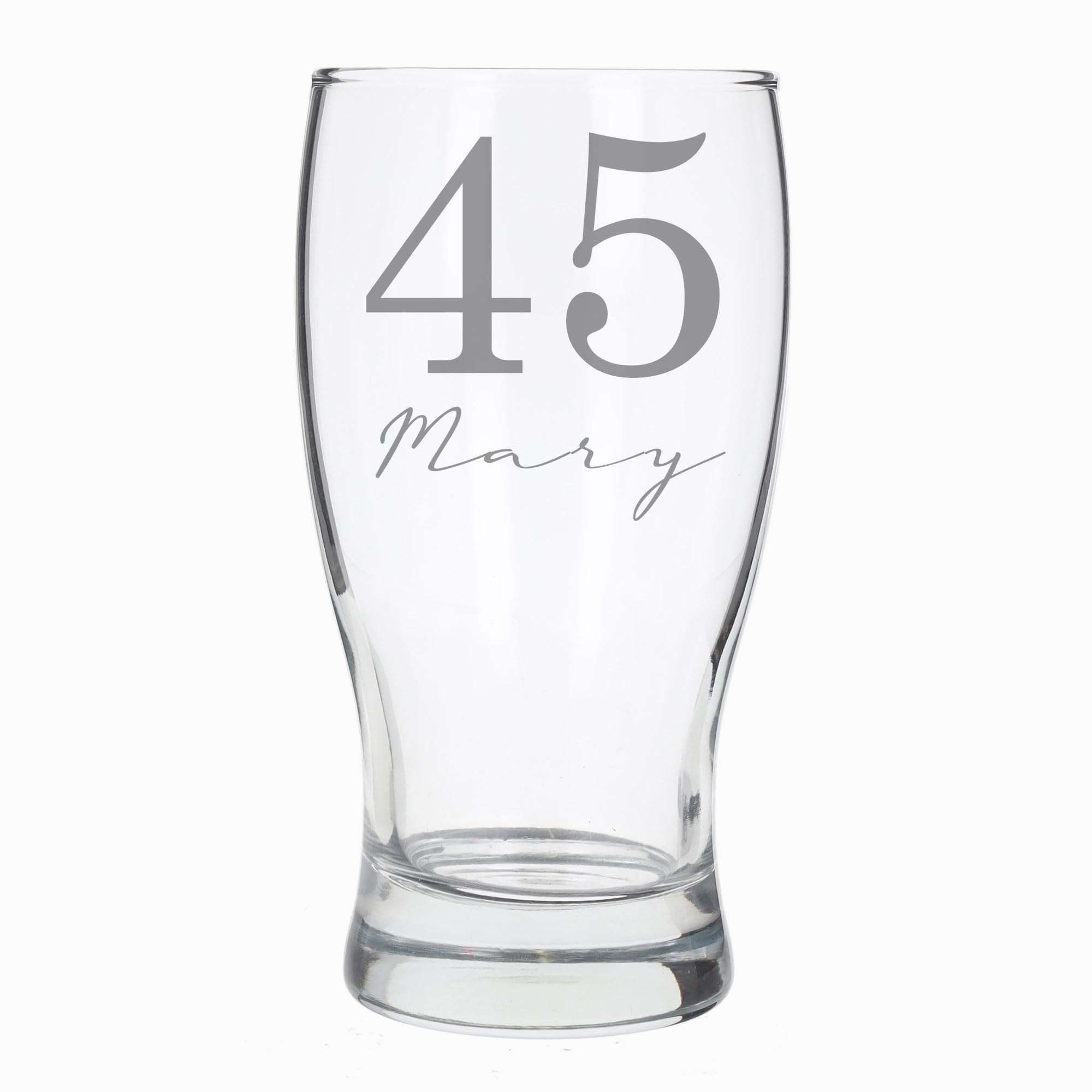 Personalised 45th Birthday Pint Glass with Name