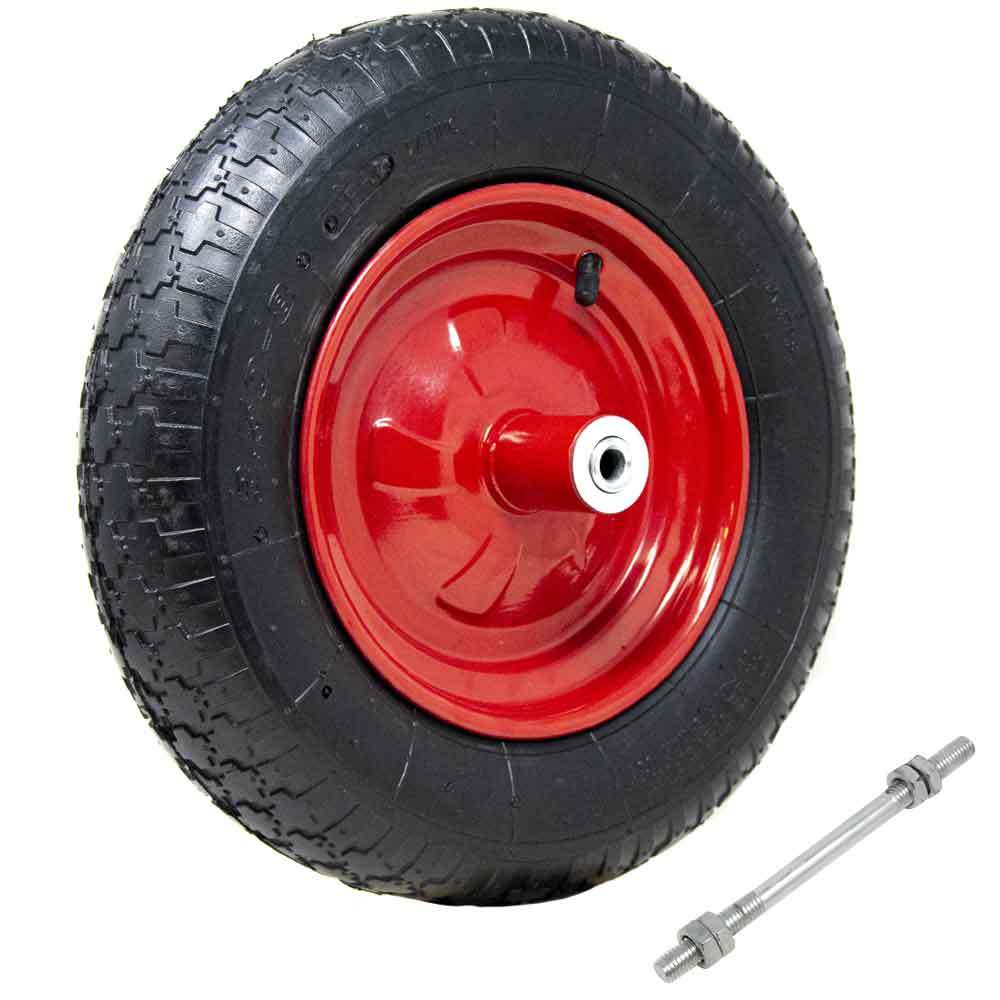 TEMU BAKAJI Ruota Pneumatica per Gomma ad Aria 4 3.50-8 Scolpito Diametro 35cm Larghezza 9cm in Acciaio con Asse da 210 mm Ruote Ricambio Carriole