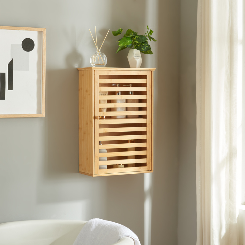 Bathroom Wall Cabinet 'järfälla' With 55 X 37 X 16 Cm Bamboo