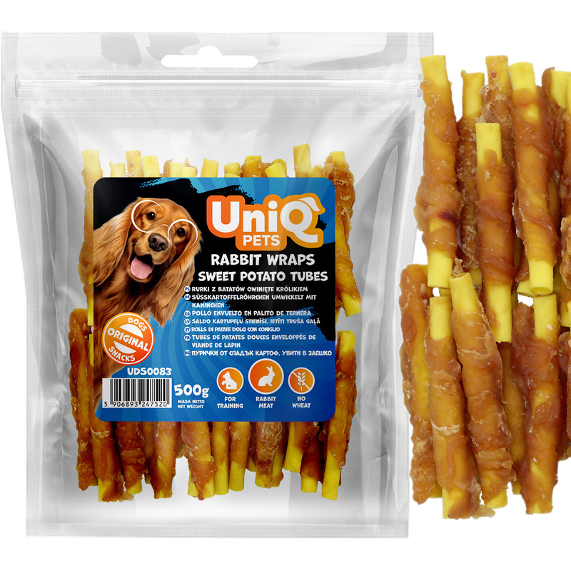 TEMU Treat For Dogs Rurki With Sweet Potatoes Rabbit Pets 500g
