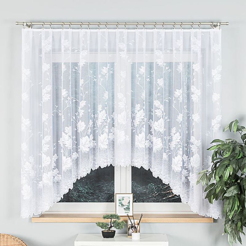 Bożena - Jacquard Curtain With Hem At - 300x160 Cm - White