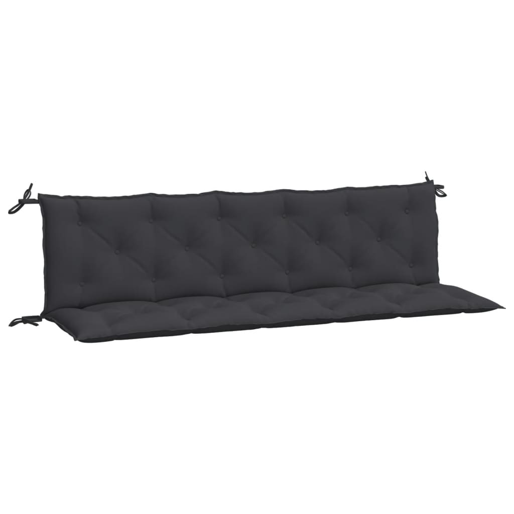 Image of Vidaxl Garden Bench Cushions 2 Pcs, Hollow Fiber Garden Bench Cushion With Drawstrings For Indoor Outdoor Use, Bench Cushion Seat Cushion Bench Pad, Black Oxford Fabric, Cushions Only