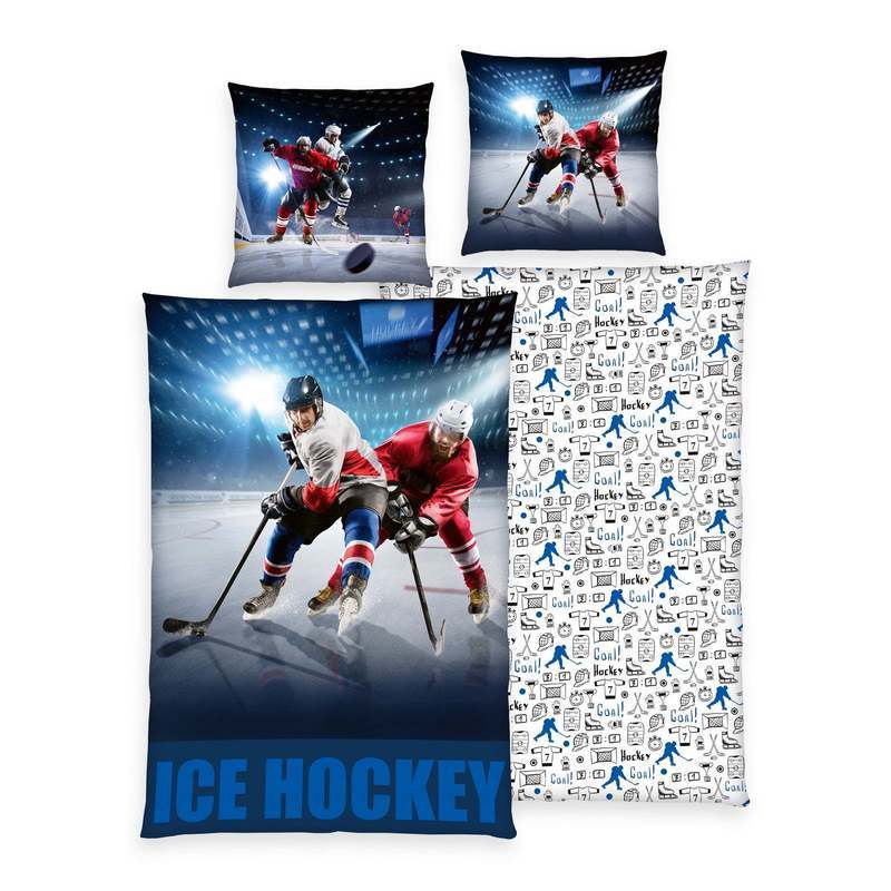 Image of Ice Hockey Bed Sheet Set 2pcs. 135x200 Cm 100% Microfiber