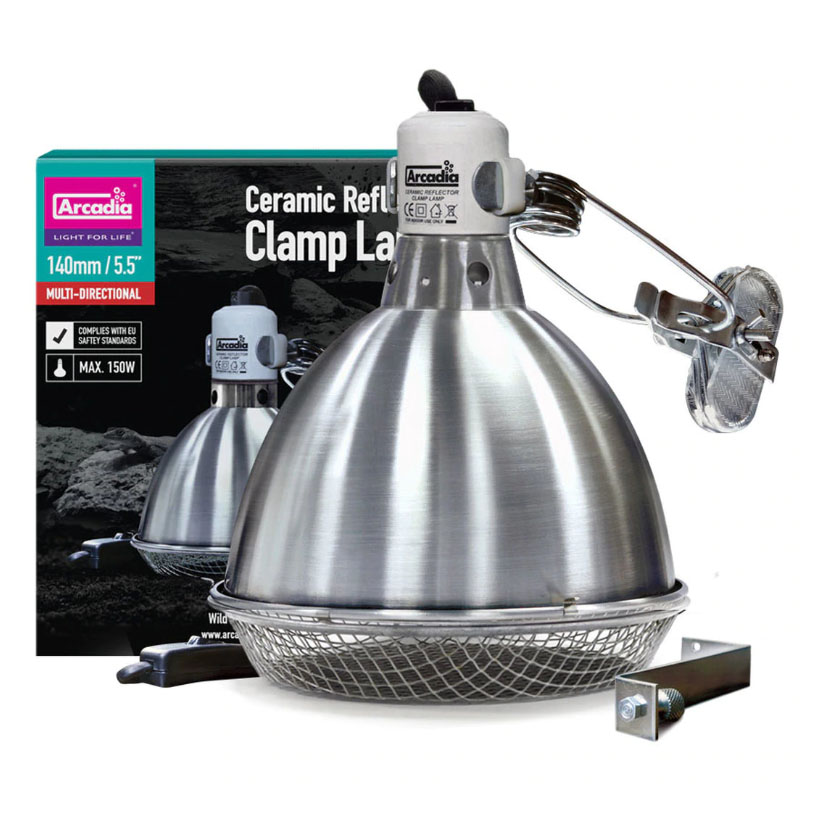 TEMU Arcadia Reflector For Reptile & Habitat Lighting, Polished Aluminium Reflector Dome, Heavy-duty Ceramic E27 Lamp Holder, Heat-resistant Fitting,