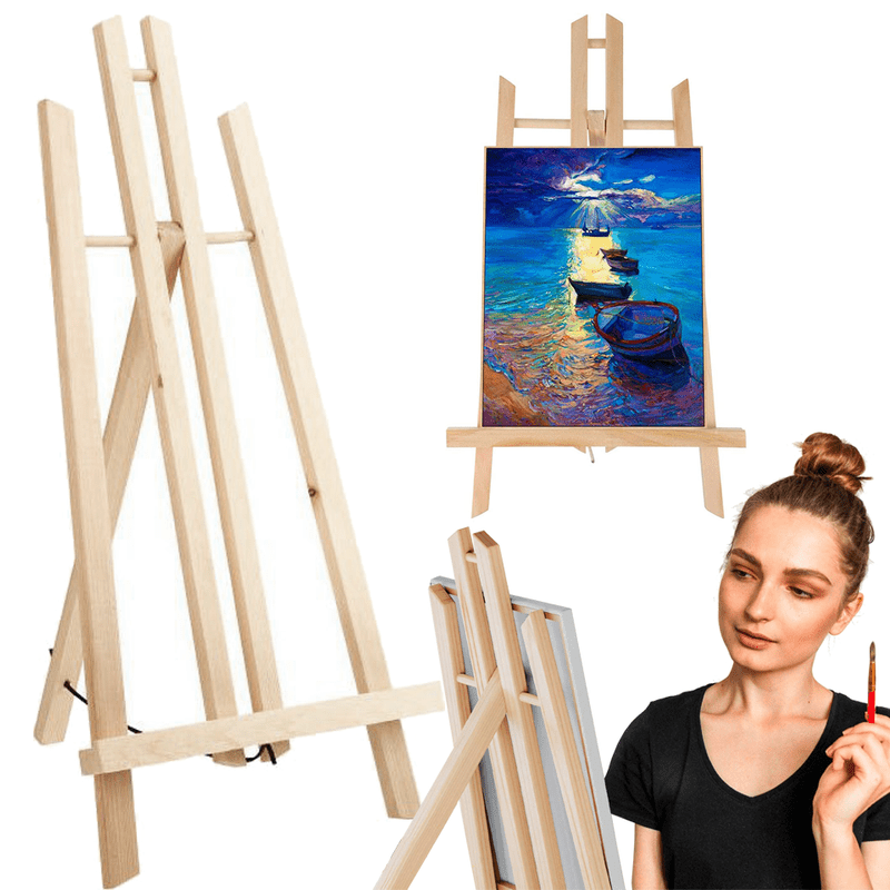 TEMU Chevalet Malarska 50 Cm Support de Table à Pieds en Bois pour Peinture sur Toile en Bois de Pin Compact Exposant pour Photos et Tableaux
