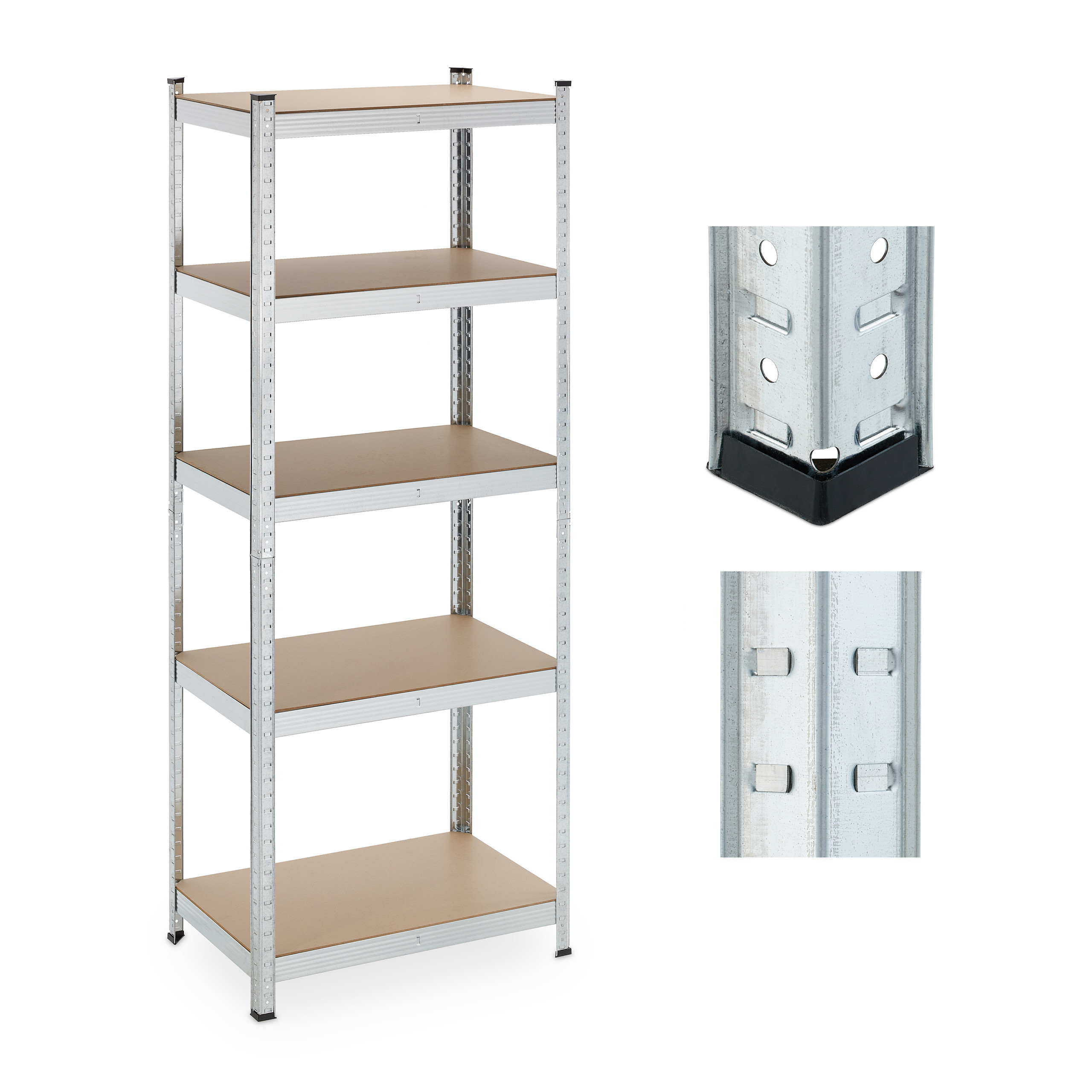 Heavy-duty Shelving In Silvery, 70 X 180 X (w X H X D)
