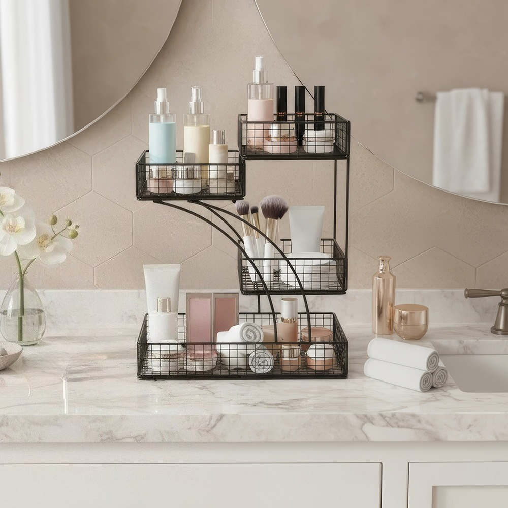 Staggered Makeup Organizer with 4 Levels