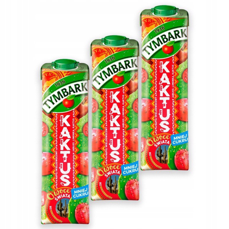 Image of Tymbark Fruits Of The World Multi-fruit Cactus Drink 1 Liter X 3pcs