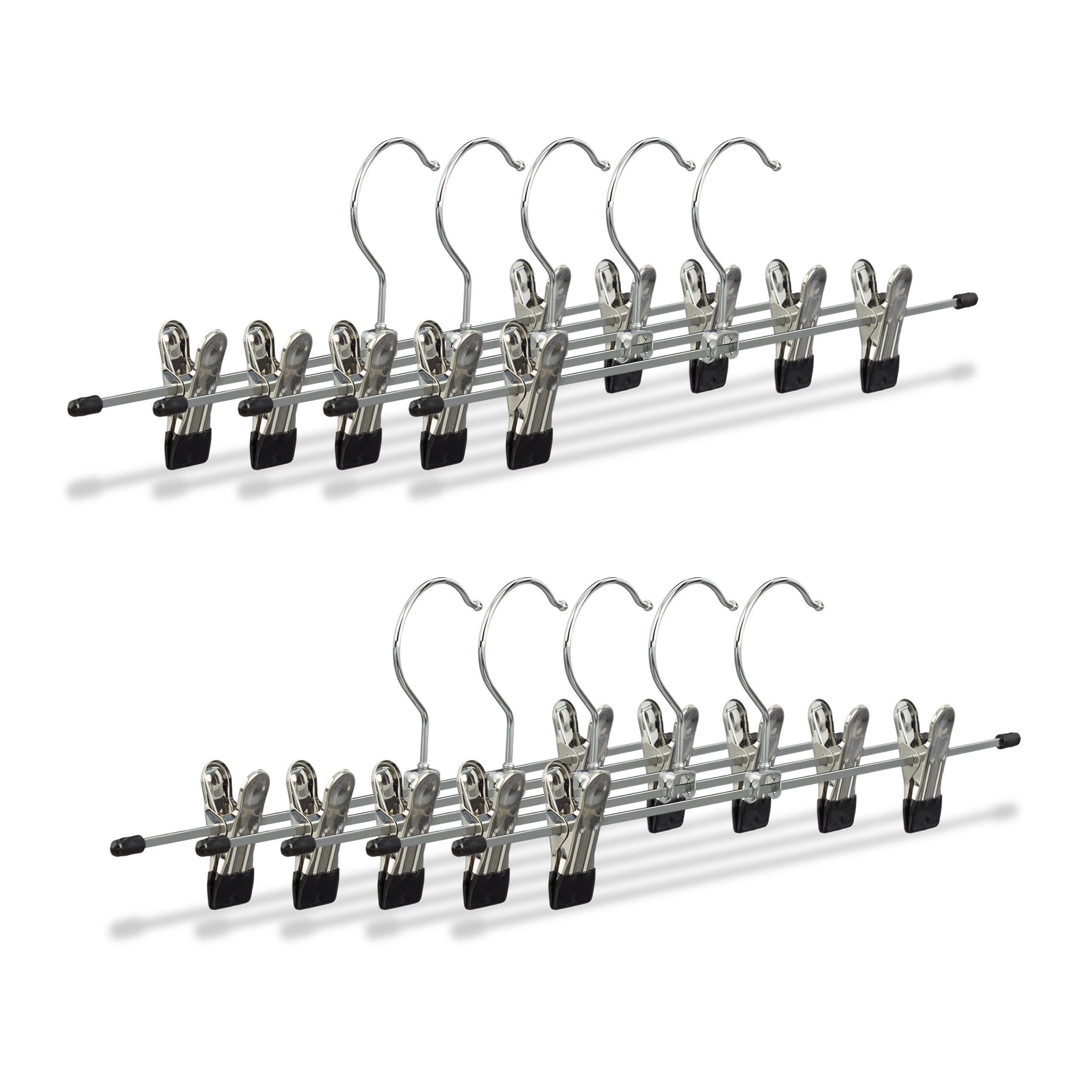 10-piece Trouser Hanger Set In Silver/black