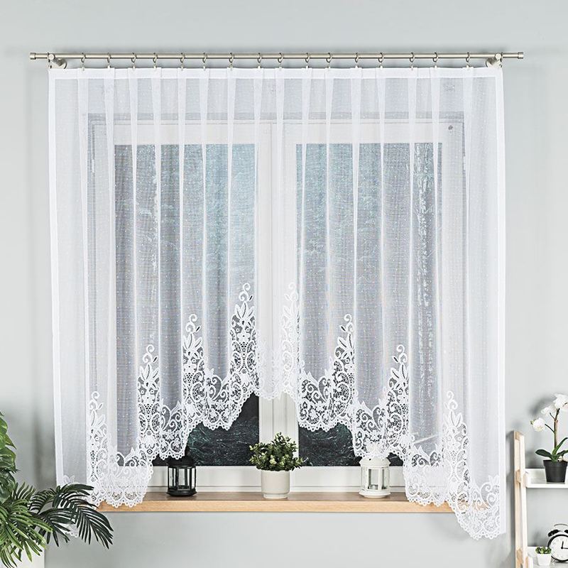 Berenika - Jacquard Curtain With A Hem At - 300x170 Cm - White