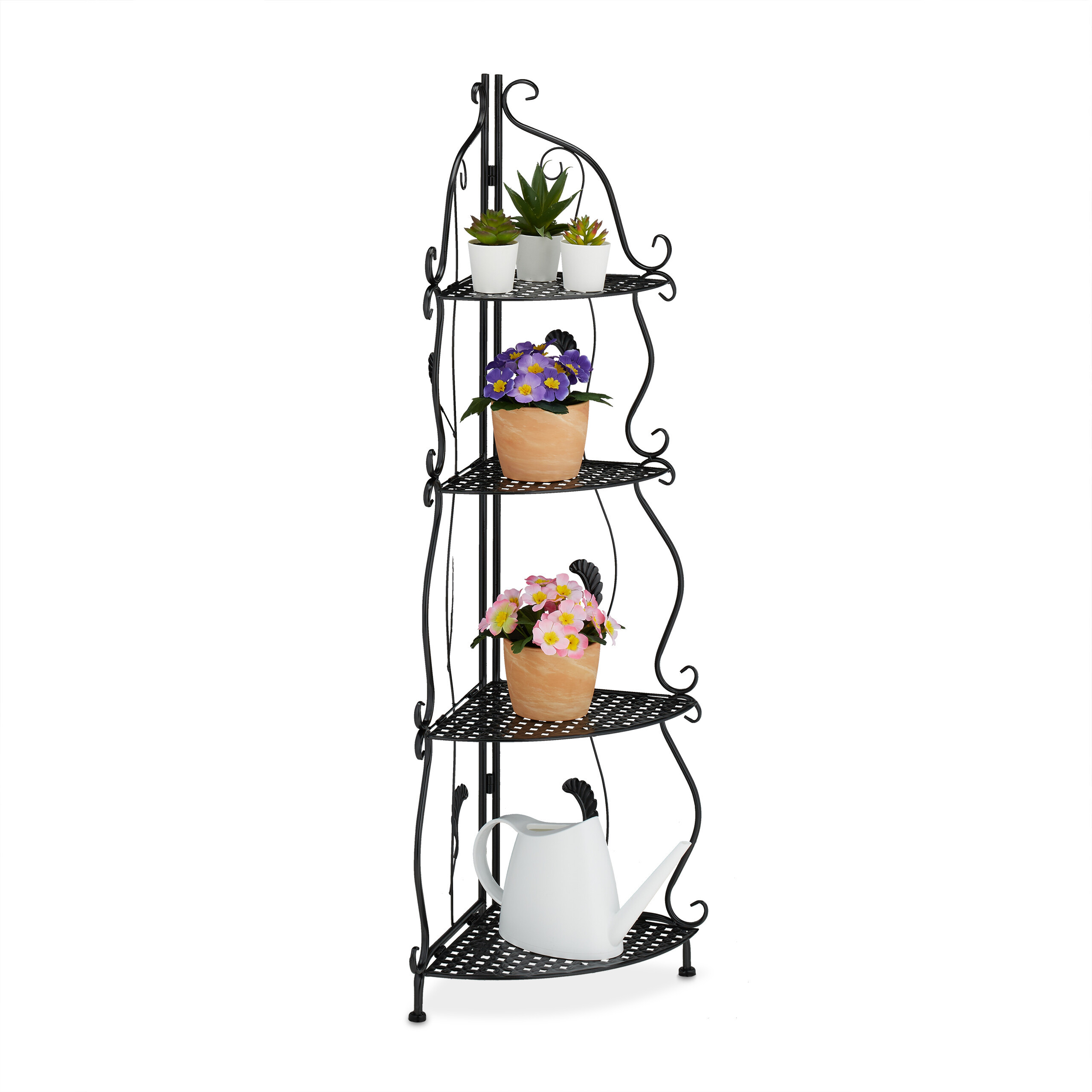 Vintage Shelf In Black - (w)30 X (h)113 X (d)30 Cm