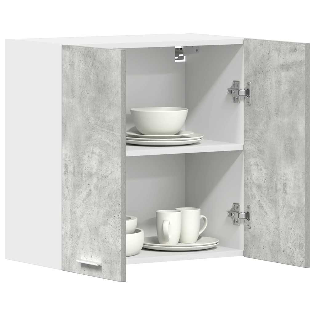 Vidaxl Kitchen Wall Cabinet, Concrete Grey, 60x31x60 Cm, Wood Material, Wall-mounted Storage Shelf, Cabinet For Kitchen Storage, Bathroom Wall Organizer