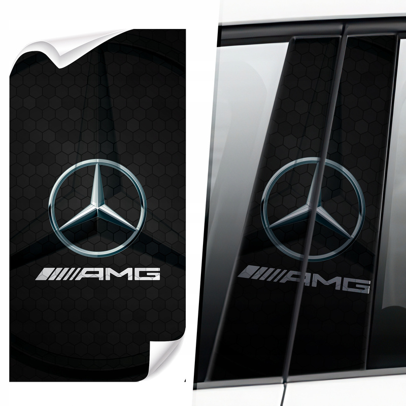 TEMU AMG Mercedes autosticker, stijlstaandersticker 50x25