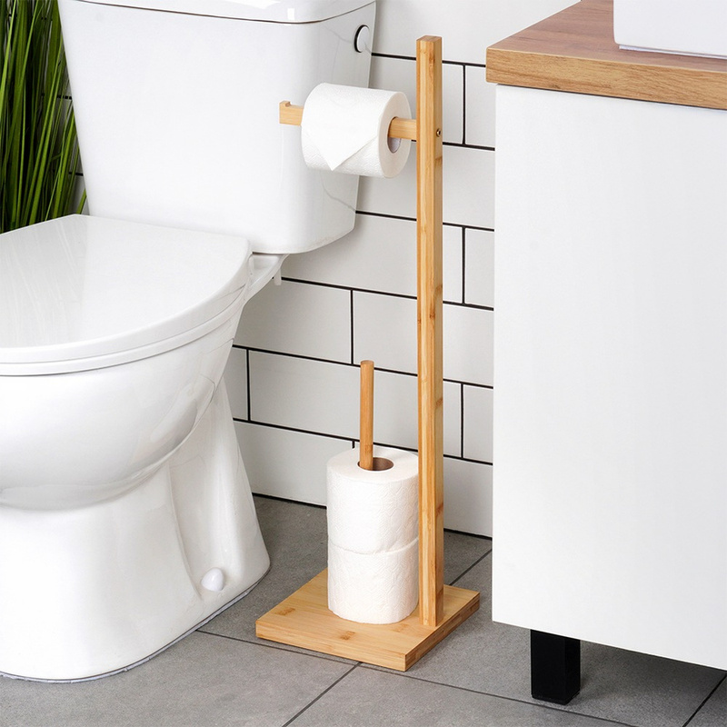 Image of Wooden Toilet Paper Holder, 70 Cm