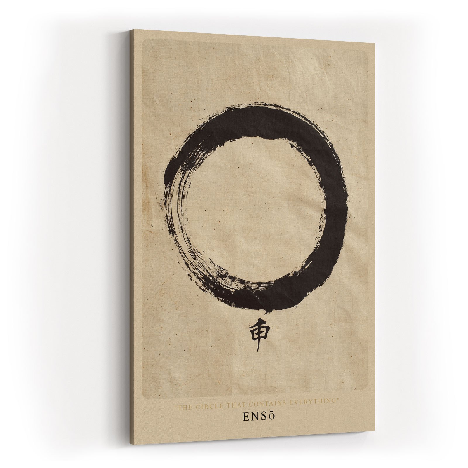 Image of Sinus Wall Art In 80x120cm Japanese Circle On Textured Background In Traditional Ink Painting