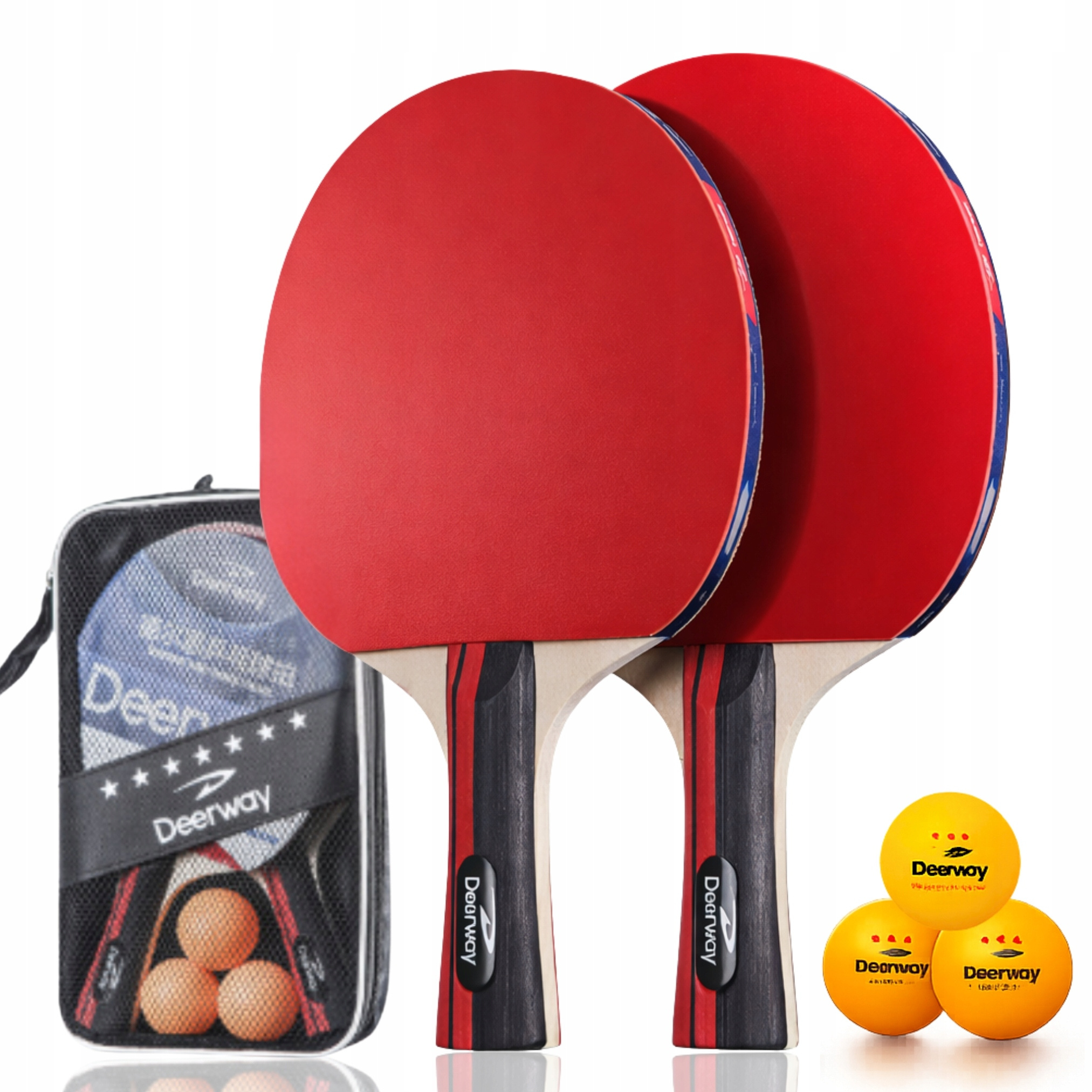 Image of Professional Table Tennis Rackets Set, 7-layered Handle, Durable Wood And Rubber, For Competitive Play And , Control And Precision