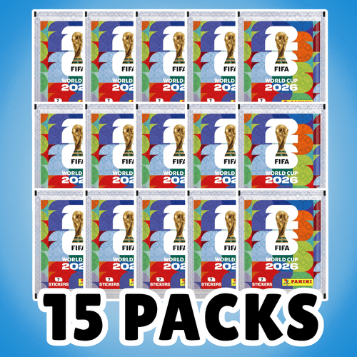 15x panini 2026 random sticker packs – 15 versiegelte tüten, 105 zufällig sortierte sticker