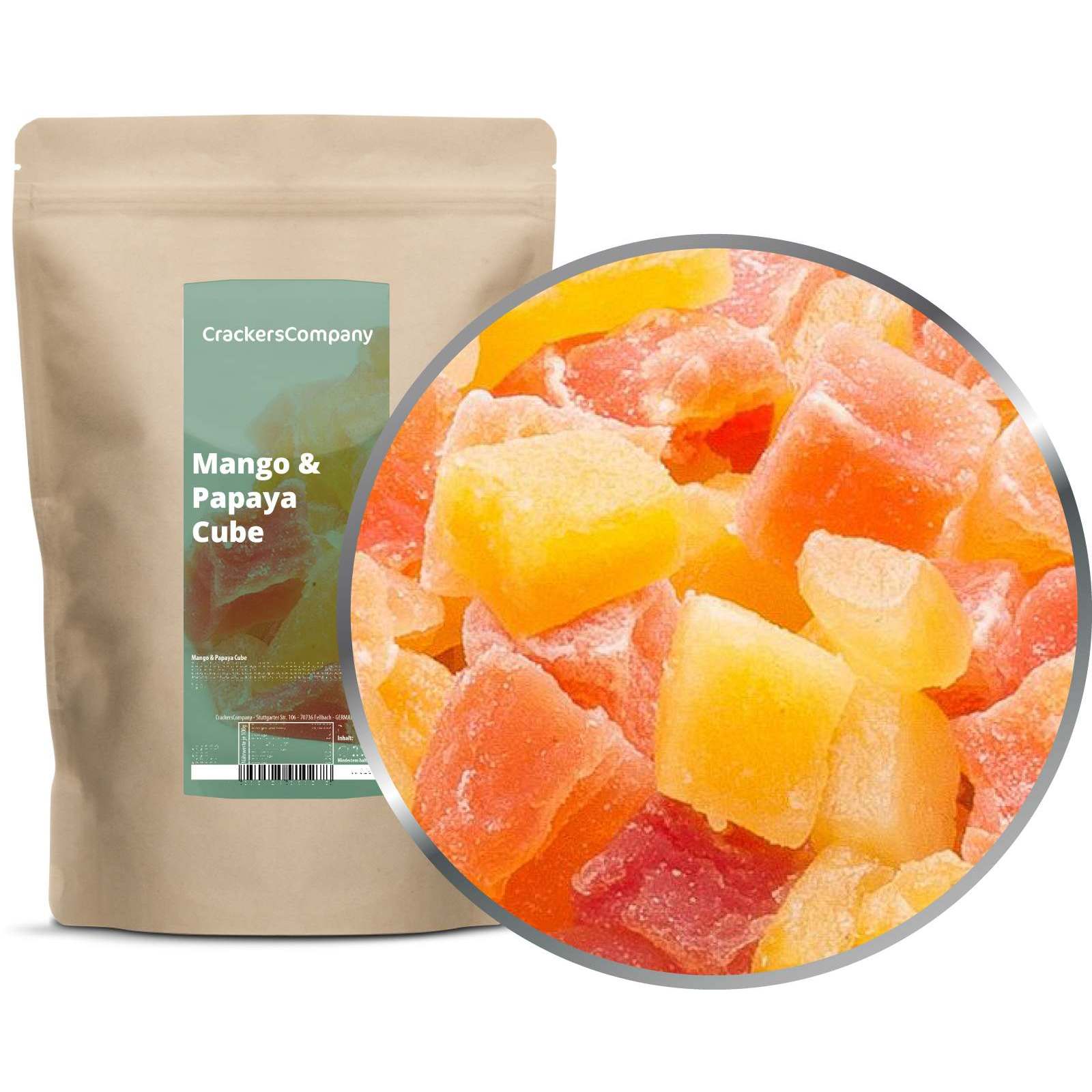 Mango-papaya Cubes – Dried And Candied Mango & Papaya By Crackerscompany