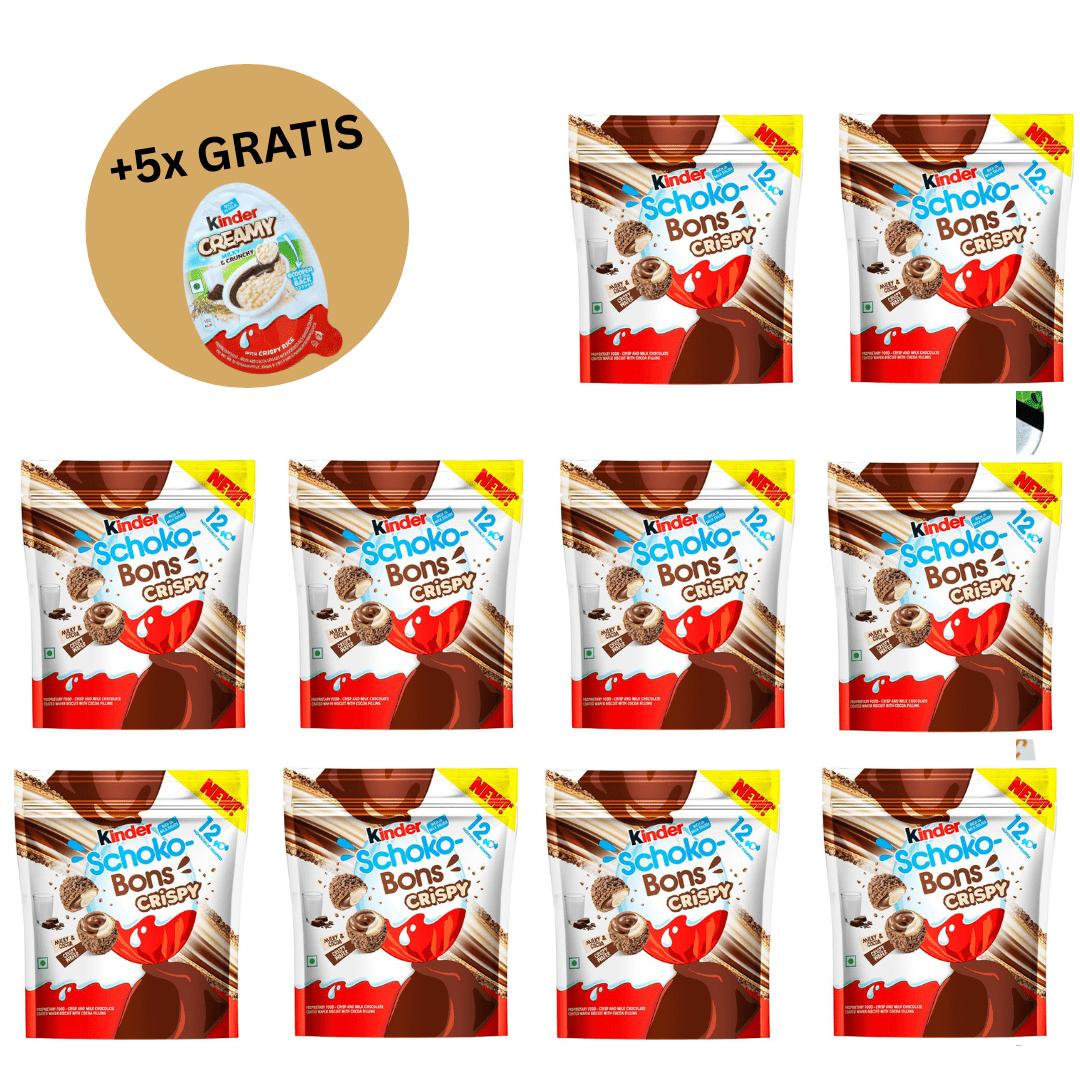 10 Schokobons Crispy 67g + 5 Free Kinder Creamy