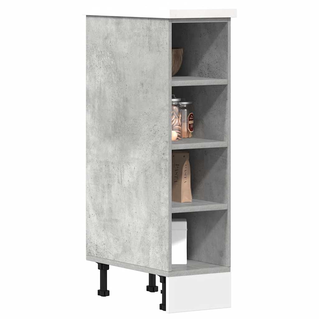 Image of Base Cabinet "riga" Concrete Grey 20x44.5x81.5 Cm Wood, Kitchen Cabinet, Cabinet, Gastro Furniture, Kitchen Furniture, Storage Cabinet