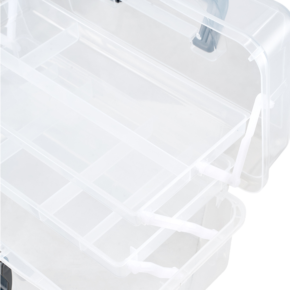 Transparent Three-Layer Multi-Compartment Desktop Organizer