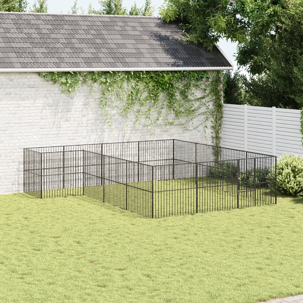 Chelsea Dog Playpen with 16 Panels in Galvanised Steel