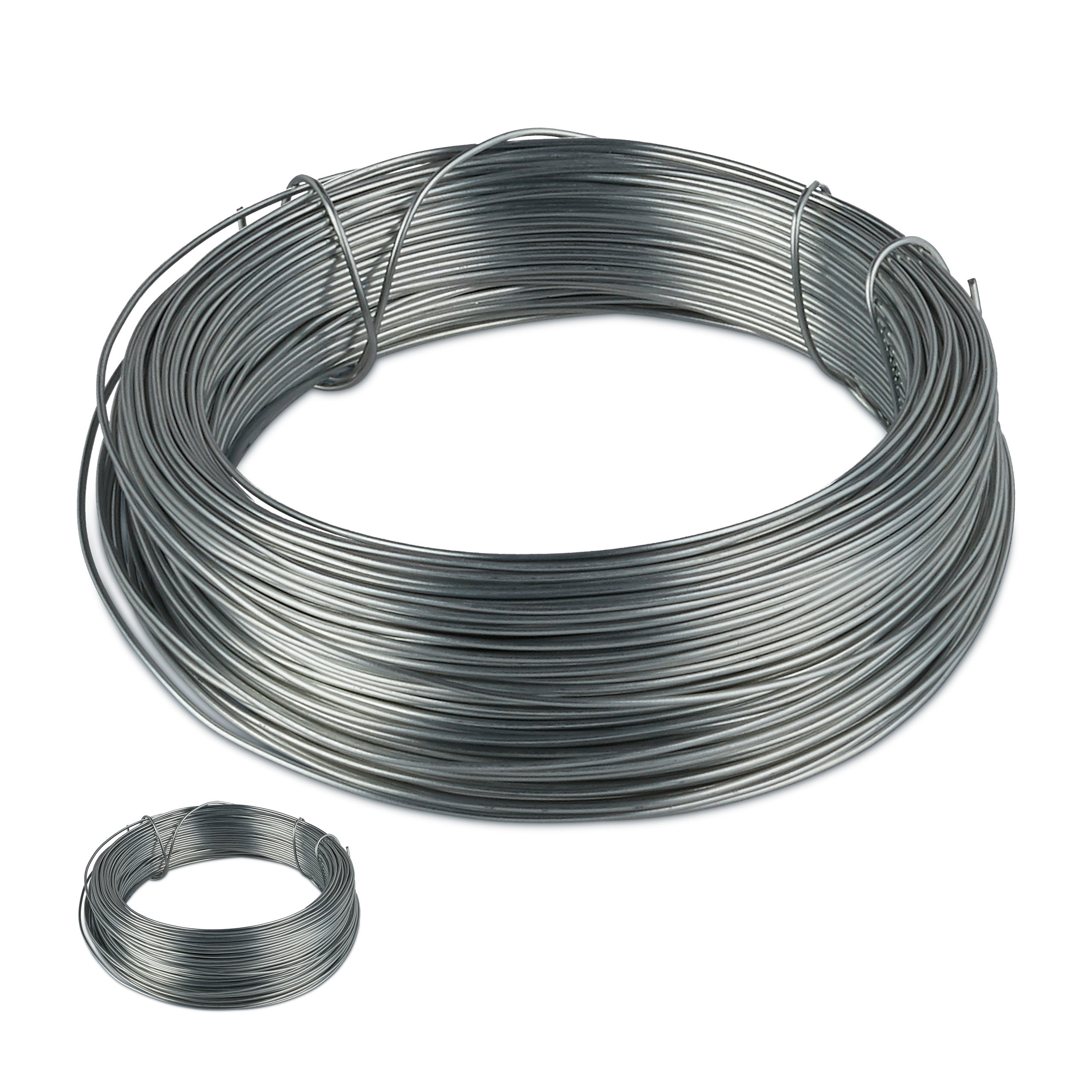 E-shop 2 x Bindedraht in Silber - (L)50 m x Ø 1 mm