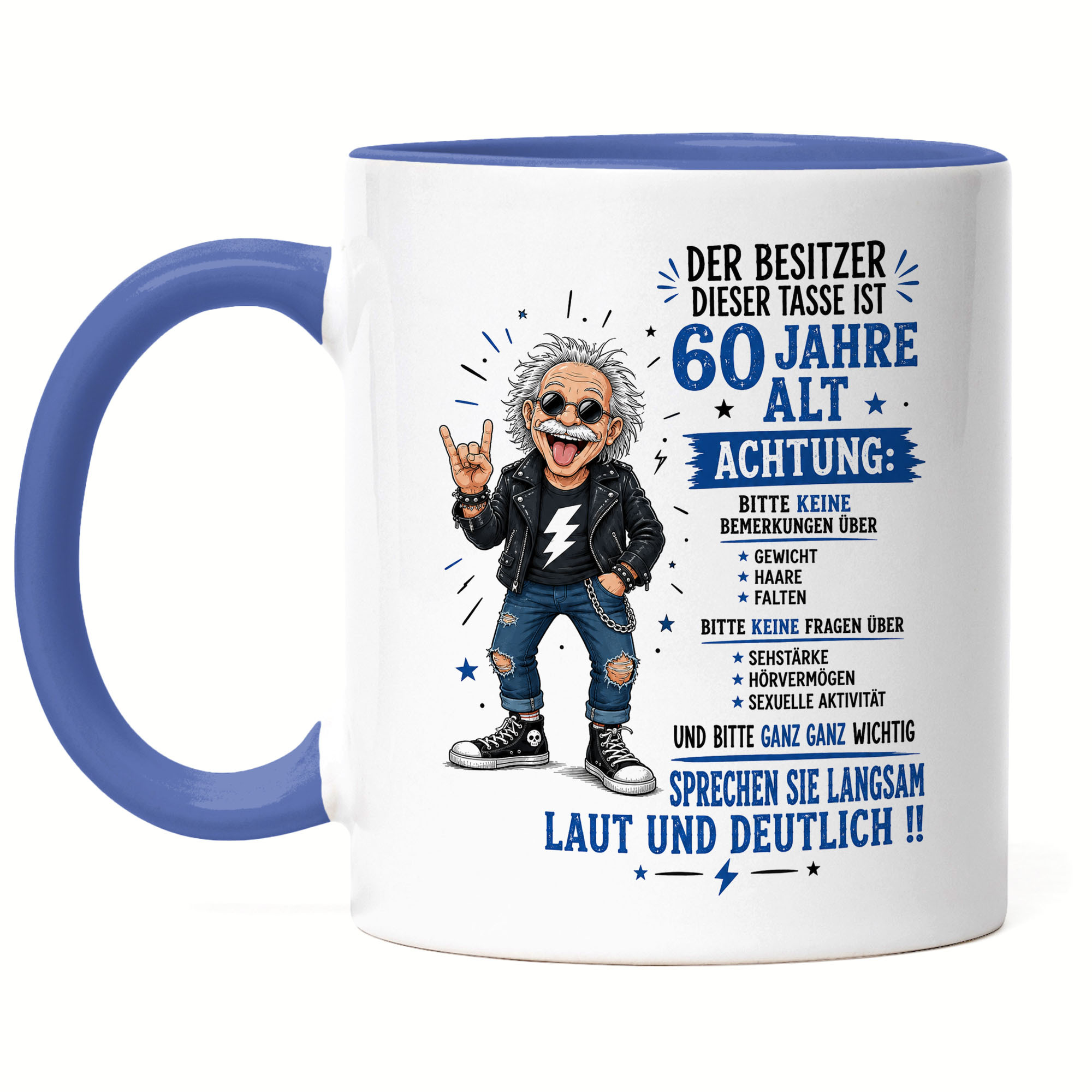 Funny Mug 60th Birthday Rocker Design For Men Women Gift Idea 60 Years Old Saying Coffee Mug -