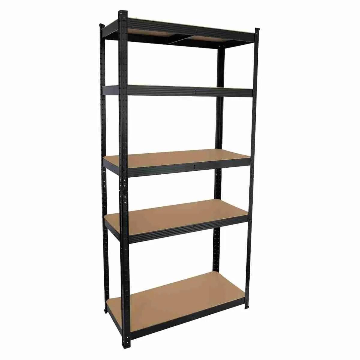 TEMU Estantería Metálica Klack 150x70x30 cm De Acero Galvanizado Con 5 Baldas MDF Para Almacenaje Resistente